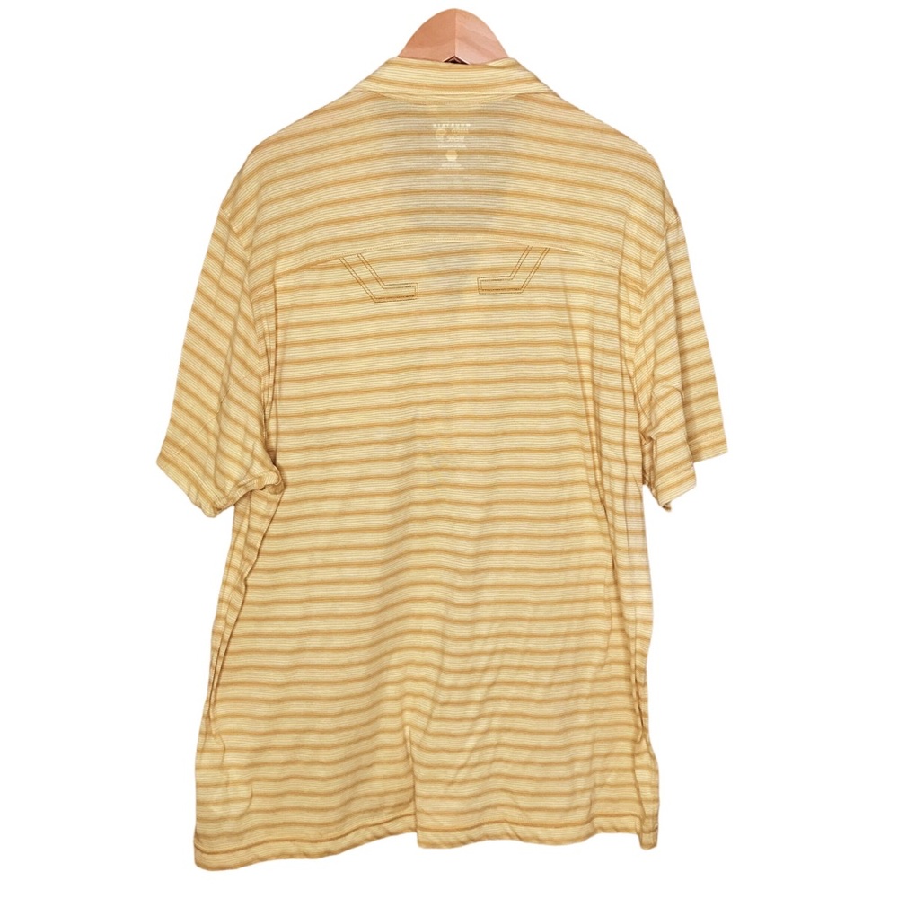 Mountain Hardwear 1/2 Zip Polo Pullover Yellow Stripes Performance Shirt Mens XL - Picture 8 of 13